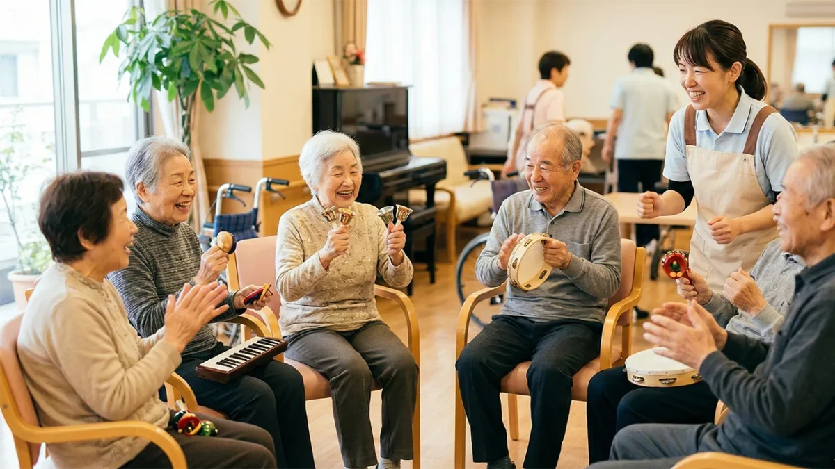 音楽を楽しむ高齢者たち