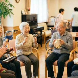 音楽を楽しむ高齢者たち