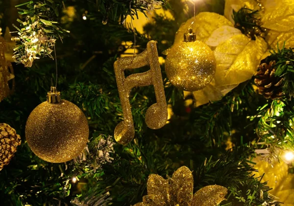 音符のクリスマスの飾り付け